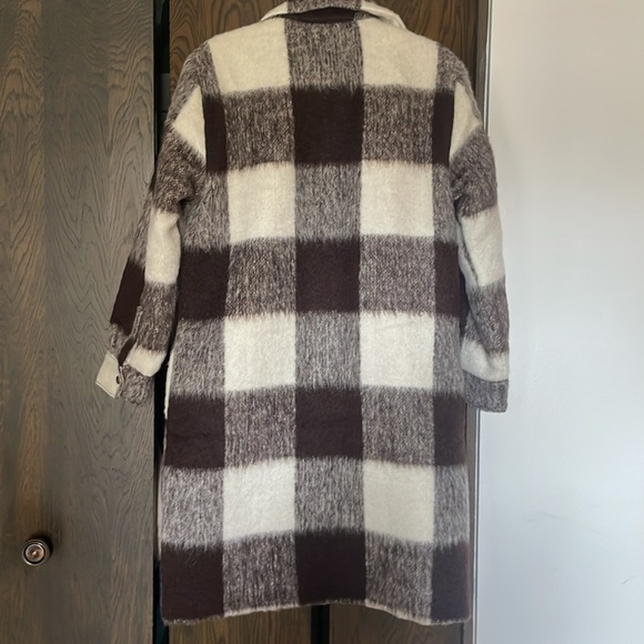 Abercrombie and Fitch Winterized Wool-Blend Shirt Jacket dark brown plaid size S - Picture 7 of 7